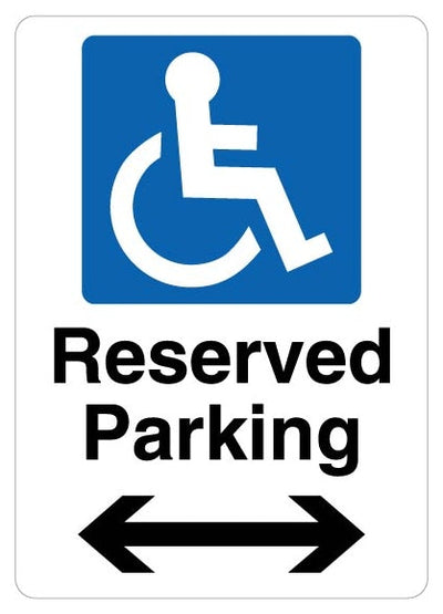 Reserved Parking Mandatory Disabled Arrow Left Right