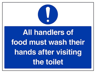 All Handlers Of Food Must Wash Sign - Large Landscape