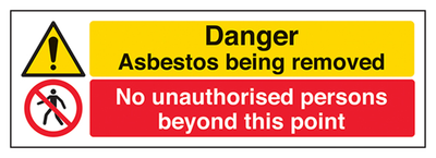 Asbestos/Unauthorised Persons Sign - Landscape