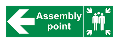Assembly Point Arrow Left Sign