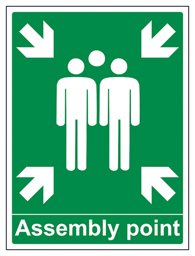 Assembly Point With Family Sign