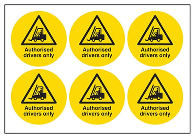 Authorised Drivers Only Vinyl Labels On A Sheet