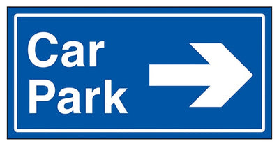 Car Park Arrow Right Blue Sign