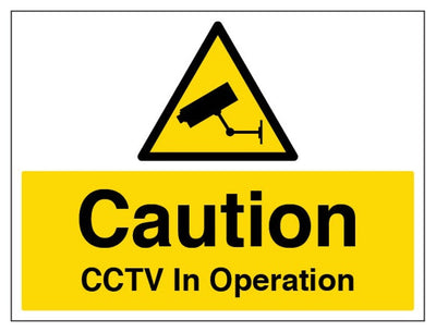 Caution CCTV In Operation Sign - Large Landscape