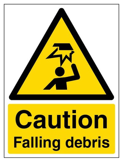 Caution Falling Debris Sign - Portrait