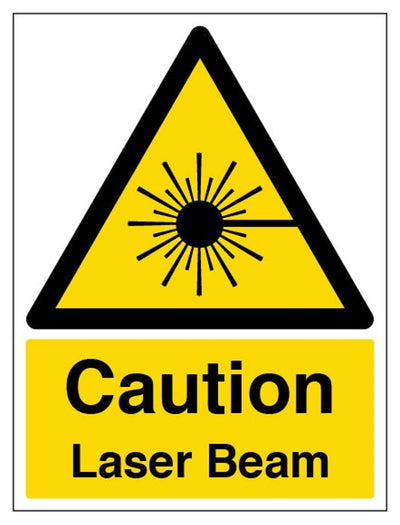 Caution Laser Beam Sign - Portrait