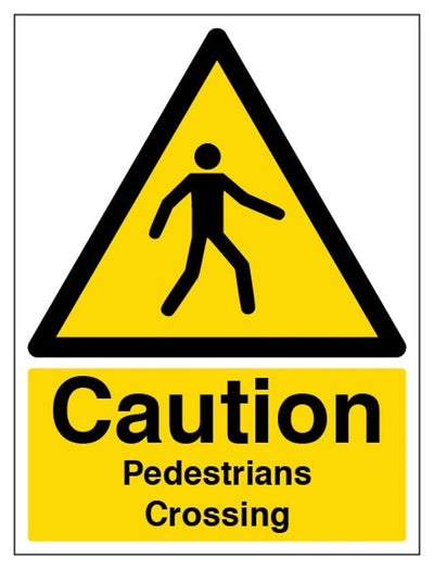 Caution Pedestrians Crossing Sign - Portrait