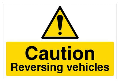 Caution Reversing Vehicles Sign - Large Landscape