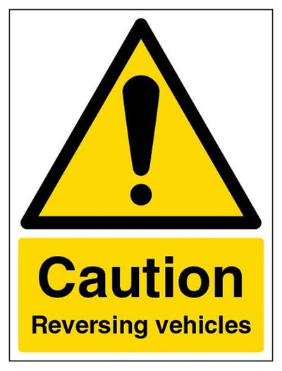 Caution Reversing Vehicles Sign - Portrait