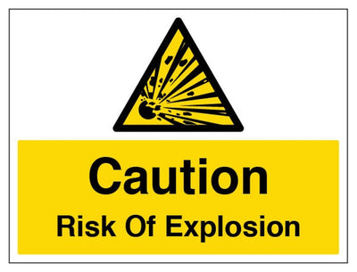 Caution Risk Of Explosion Sign - Large Landscape