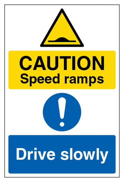 Caution Speed Ramps Sign - Portrait