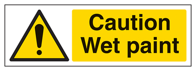 Caution Wet Paint Sign - Landscape