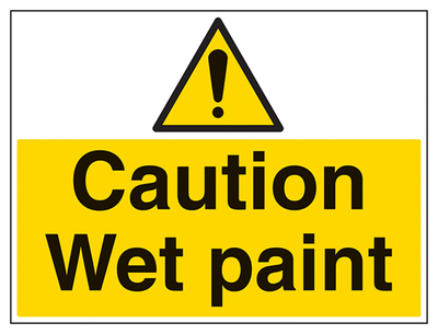 Caution Wet Paint Sign - Large Landscape