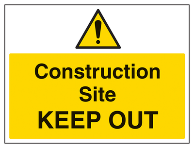 Construction Site Keep Out Sign - Large Landscape