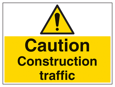 Construction Traffic Sign - Large Landscape