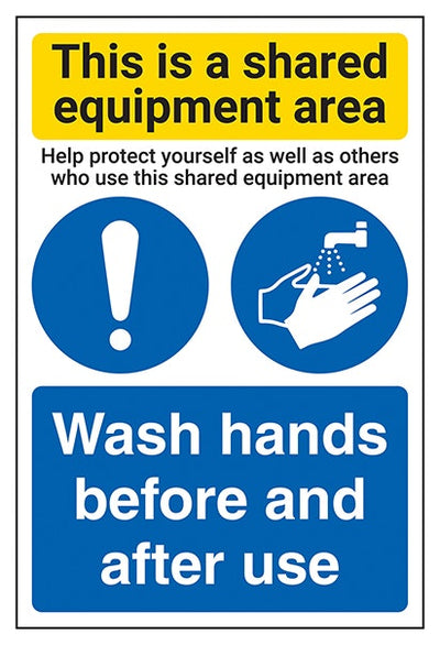 Shared Equipment Area Wash Hands