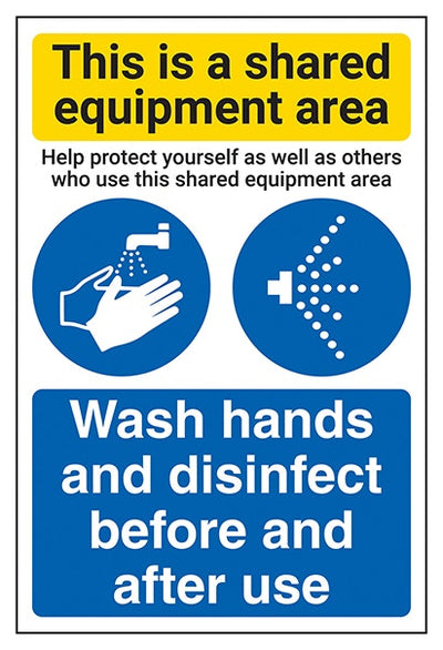 Shared Equipment Area Wash Hands And Disinfect