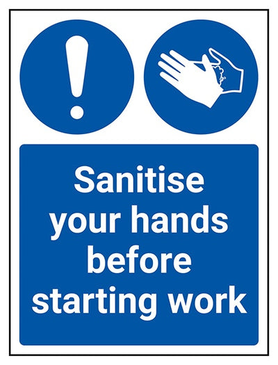 Sanitise Your Hands Before Starting Work