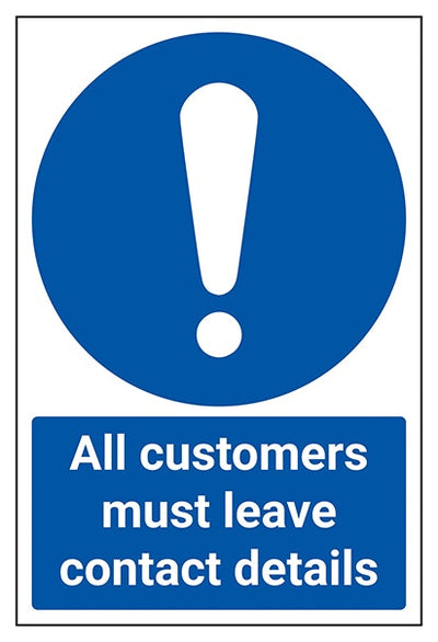 All Customers Must Leave Contact Details