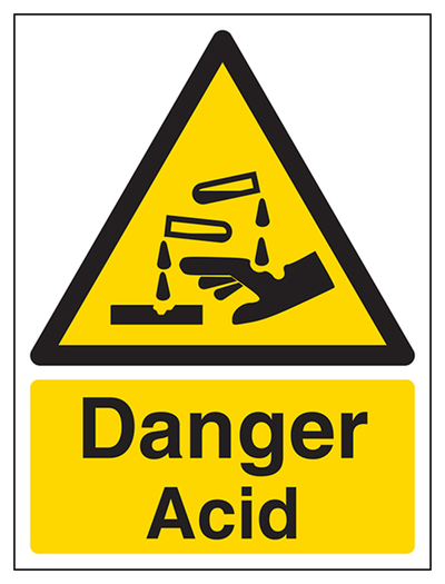 Danger Acid Sign - Portrait