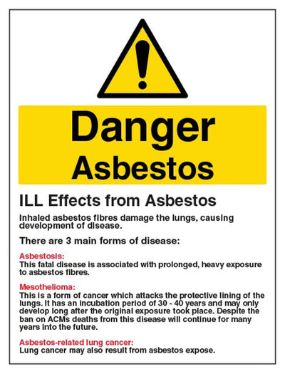 Danger Asbestos Guidance Sign - Portrait