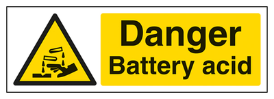 Danger Battery Acid Sign - Landscape
