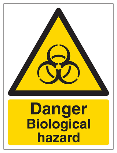 Danger Biological Hazard Sign - Portrait