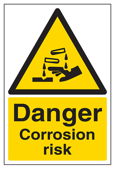 Danger Corrosion Risk Sign - Portrait