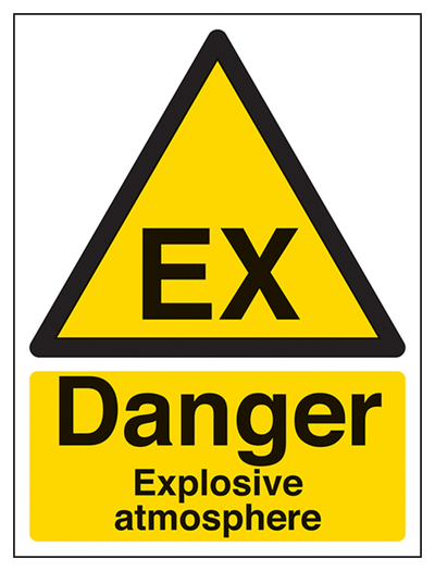 Danger Explosive Atmosphere Sign - Portrait