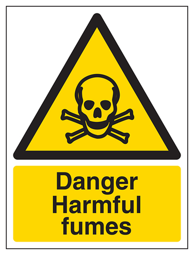 Danger Harmful Fumes Sign - Portrait