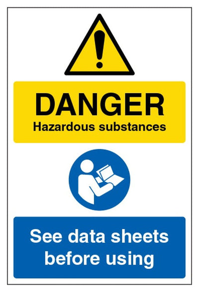 Danger Hazardous Substances Sign - Portrait