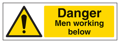 Danger Men Working Below Sign - Landscape