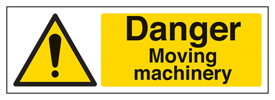 Danger Moving Machinery Sign - Landscape