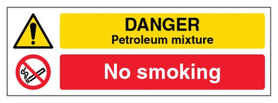 Danger Petroleum Mixture No Smoking Sign - Slim Landscape