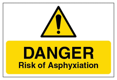 Danger Risk Of Asphyxiation Sign - Large Landscape