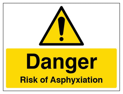 Danger Risk of Asphyxiation Sign - Large Landscape