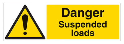 Danger Suspended Loads Sign - Landscape