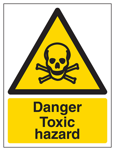 Danger Toxic Hazard Sign - Portrait