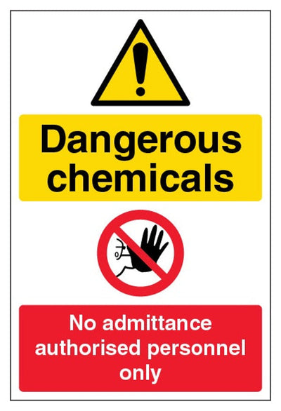 Dangerous Chemicals No Admittance Sign - Portrait