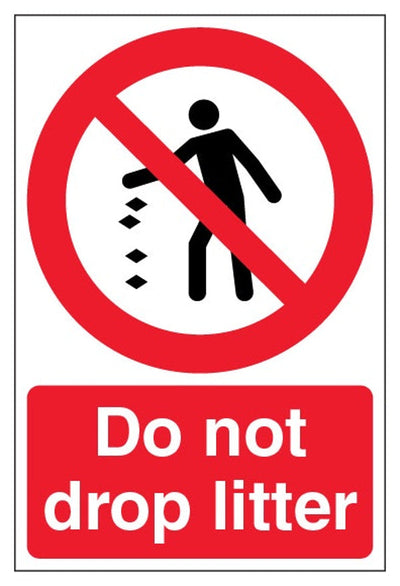Do Not Drop Litter Sign - Portrait