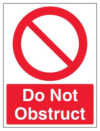 Do Not Obstruct Sign - Portrait