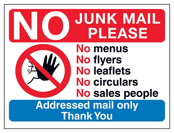 No Access Symbol No Junk Mail Please No Menus