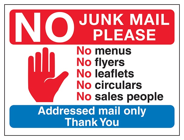 Stop Hand Symbol No Junk Mail Please No Menus