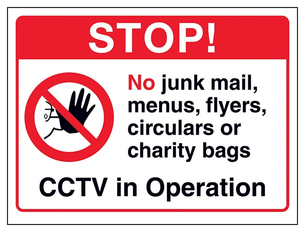 Stop No Junk Mail Menus Flyers Cctv In Operation
