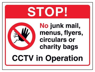 Stop No Junk Mail Menus Flyers Cctv In Operation
