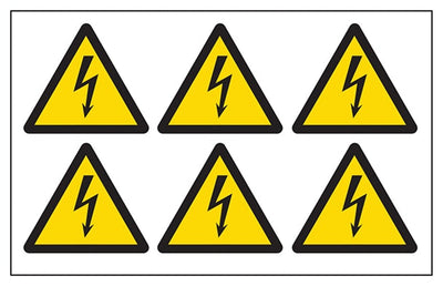 Electrical Hazard Vinyl Labels On A Sheet