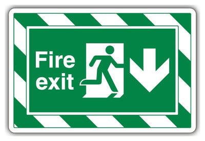 Fire Exit Arrow Down Extraviz