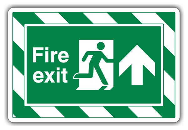 Fire Exit Arrow Up Extraviz