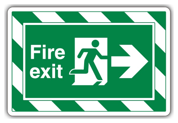 Fire Exit Arrow Right Extraviz