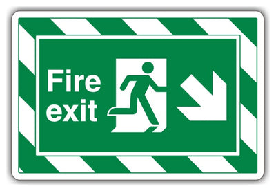 Fire Exit Arrow Down Right Extraviz